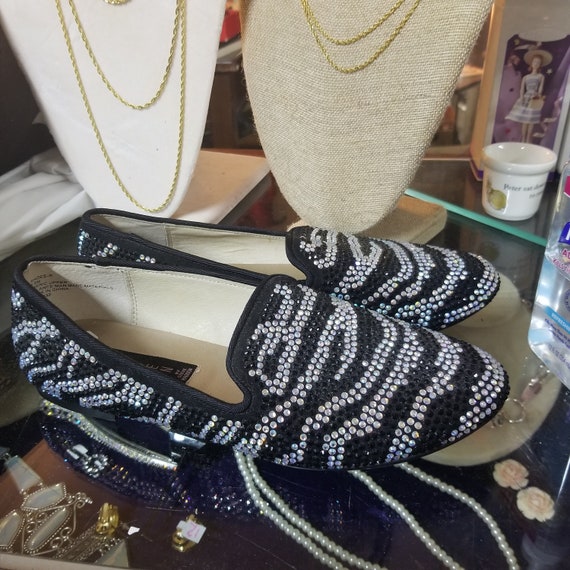 Steven Madden Zebra Rhinestone Flats Shoes