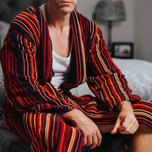 Men's Woolen Robe Natural Wool Dressing Gown WOOLMARK - Etsy