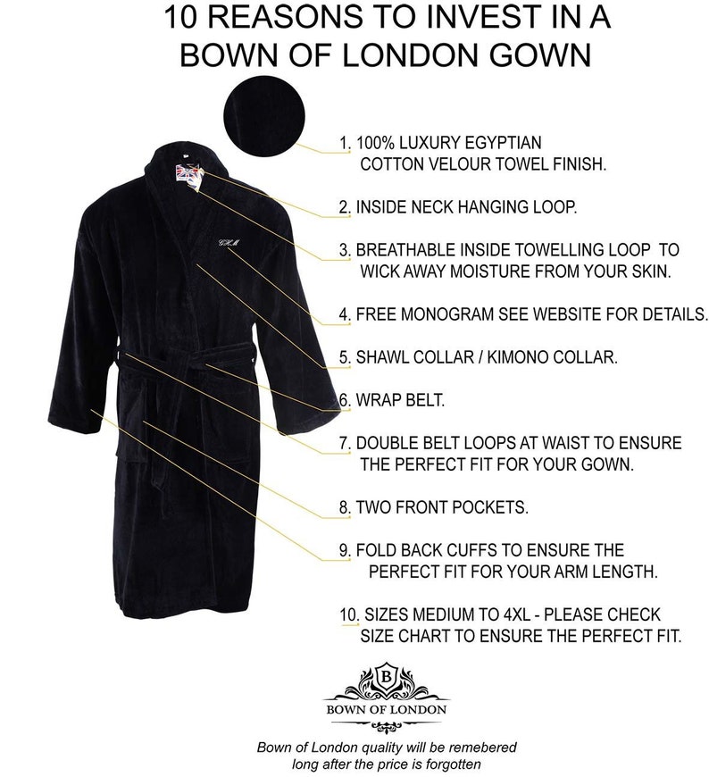 The Baron Navy Men's British Luxury Bathrobe Etsy