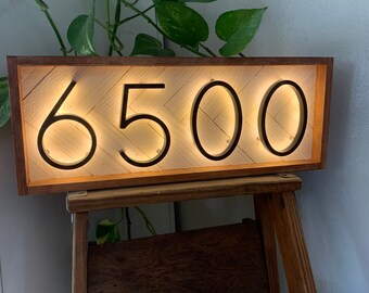 Cool White LED House Numbers LED Modern Address Signs 5-12 Inch for Homes