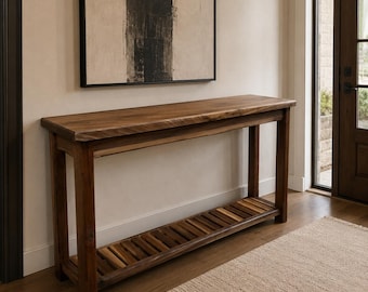 Solid Wood Entryway Table with Shelf