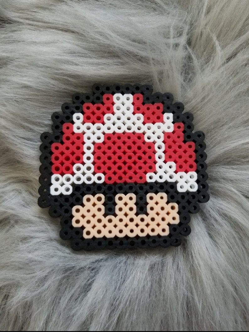 Super Mario Mushroom Perler Bead Art Etsy