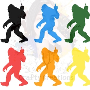 Bigfoot middle finger decal, Yeti decal,  Sasquatch decal, mirror decal, decal for truck, car decal