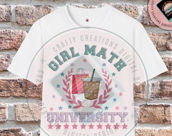 Girl Math University PNG, Funny T-Shirt Design (Digital Download)