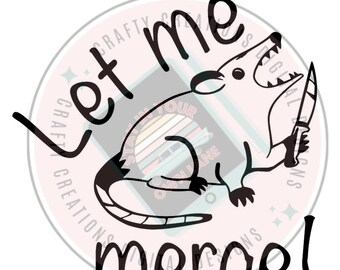 Let Me Merge Possum Vinyl Car Decal, Funny Feral Sticker