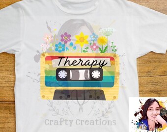 Music Therapy Cassette Tape PNG, Wildflower Clipart (Digital Download)