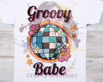 Groovy Babe PNG, Retro Disco Design (Digital Download)