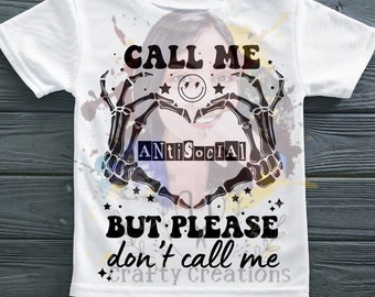 Call Me Antisocial PNG, Retro Sublimation Design (Digital Download)