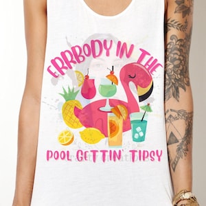 Errbody Gettin&#39; Tipsy PNG, Sublimation Summer Skeleton pool Skeleton, Drink Sipping, Floating Drinking Errbody, Digital Summer Vibes png