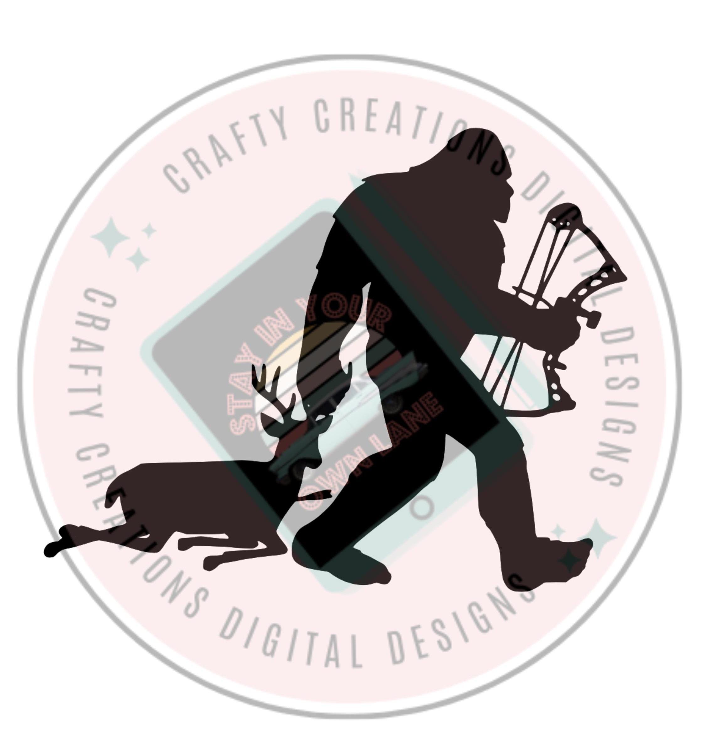 thumbnail image 2 of Bigfoot Turkey Hunting Decal Sticker - Premium Outdoor Vinyl Sasquatch Box Call Design 2 of 10