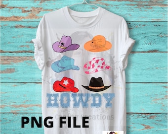 Howdy Cowboy-Hut PNG, Western Girl Designs (digitaler Download)