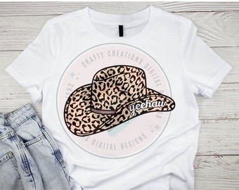 Leopard Cowgirl Hat PNG, Western Sublimation Design (Digital Download)