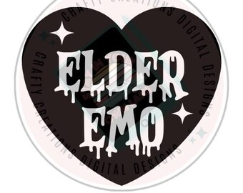 Elder Emo Vinyl Decal, Goth Car Accessories