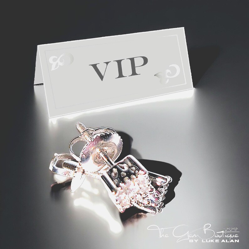 Vip Earring Elevate Your Elegance With 14K White Gold Diamond Earrings - Etsy