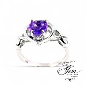 925 Sterling Silver Ring Jewelry With Natural Gemstone Purple Amethyst 3.71g Size 6