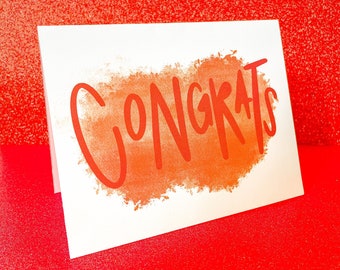 Congrats Greeting Card; congratulations card; rainbow greeting cards; colorful congratulations; graduation cards