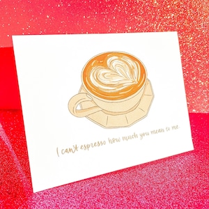 Espresso Thank You Card; Coffee Greeting Card