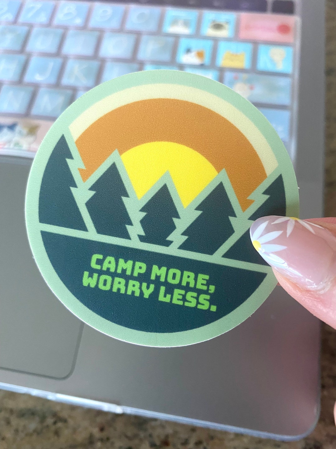Camp More Worry Less Vinyl Sticker Camping Hydroflask Sticker Camper ...