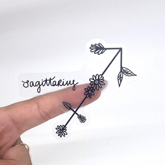 Matte Clear Glossy Vinyl Waterproof Sagittarius Zodiac Sign Sticker Laptop Decal Sticker Geometry Astrology Sticker