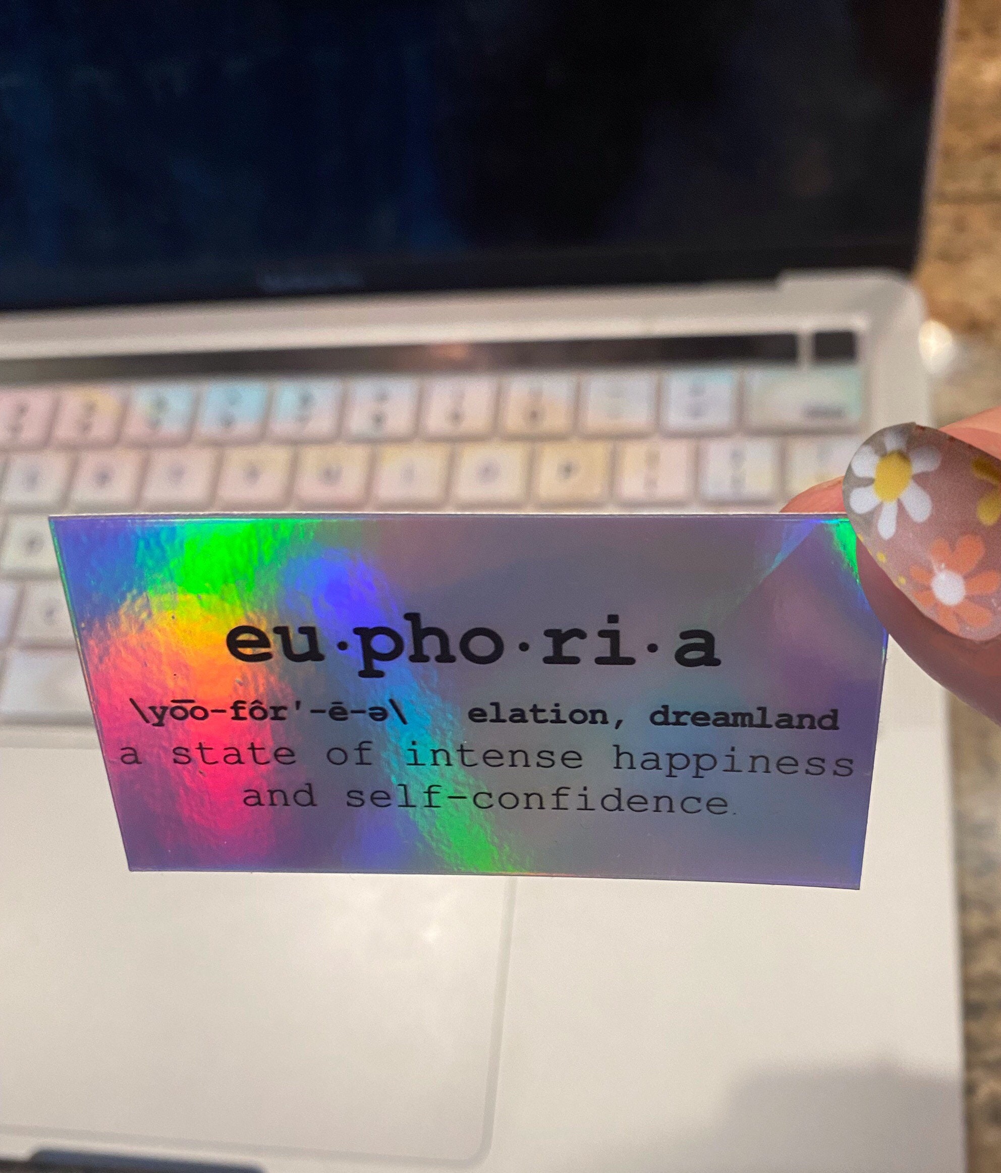 Euphoria Holographic Vinyl Sticker Euphoria Definition Etsy