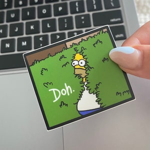 Homer into the bush vinyl sticker | Laptop sticker | Simpsons | Vinyl Waterproof Decal | Homer Simpson