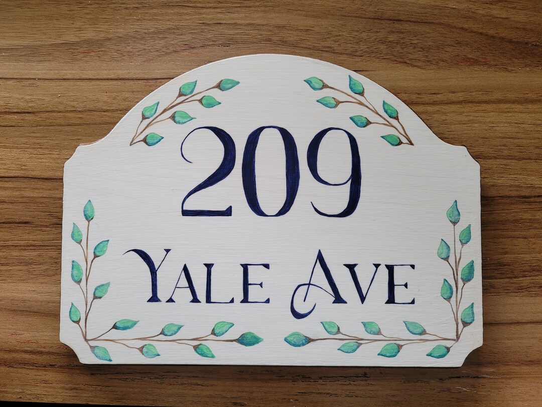 Custom Hand Painted House Number and Street Sign Etsy