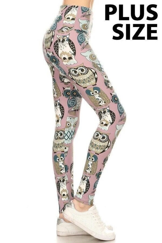Owl Leggings Plus Size /high Waist 740 