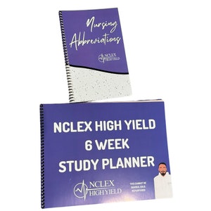 NCLEX Study Planner & Abbreviation Booklet - Blank Planner, NCLEX study calendar and nursing abbreviations, nursing abbreviation booklet