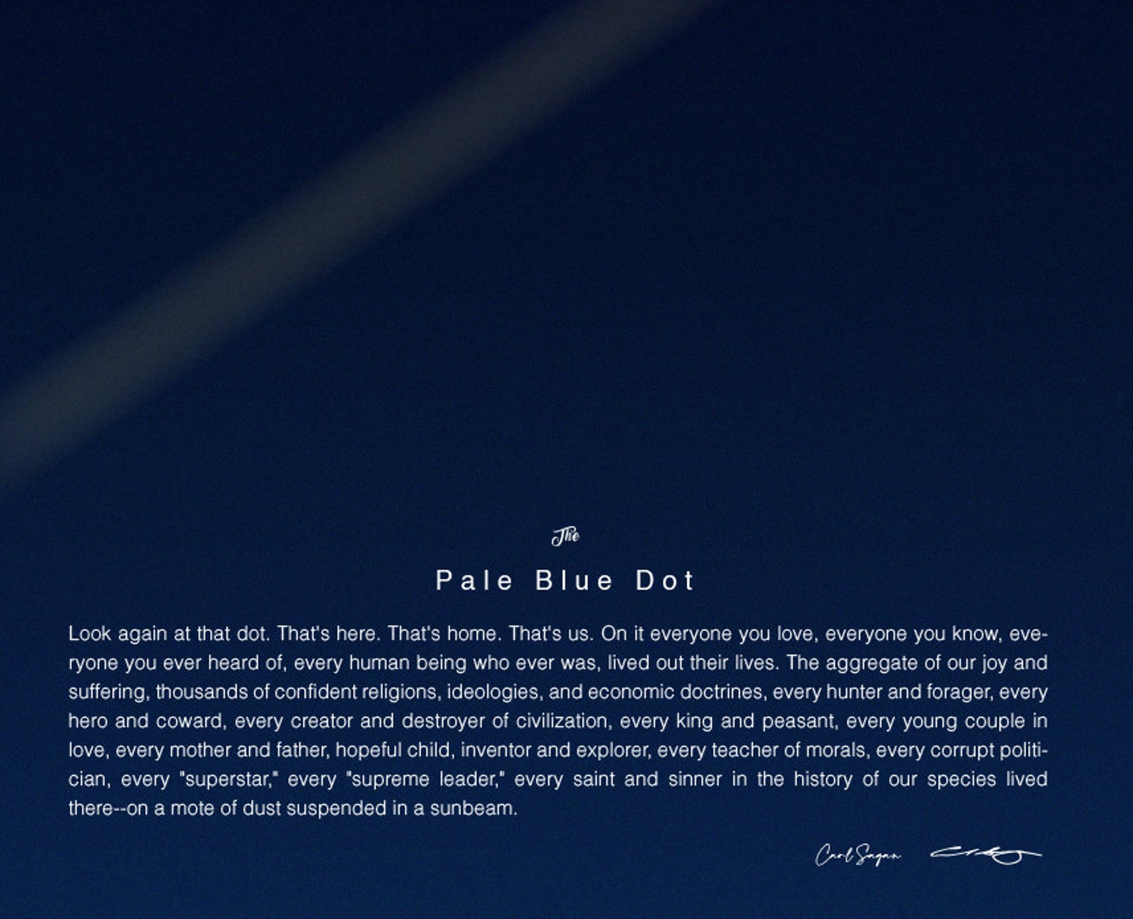 Pale Blue Dot Revisited Carl Sagan Quote Furthest Earth Etsy