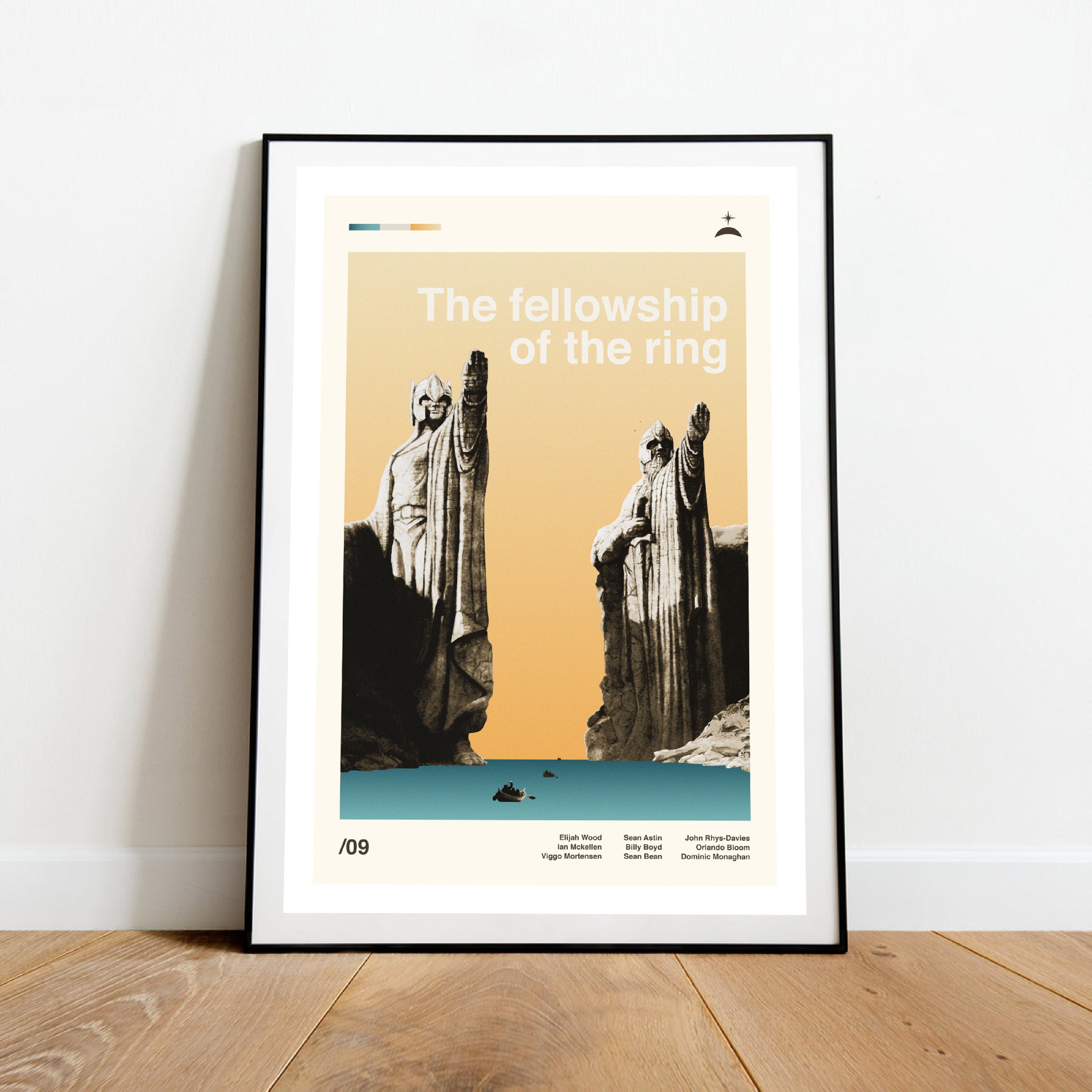 Argonath Movie Poster Lord of the Rings Art Mid Century Etsy