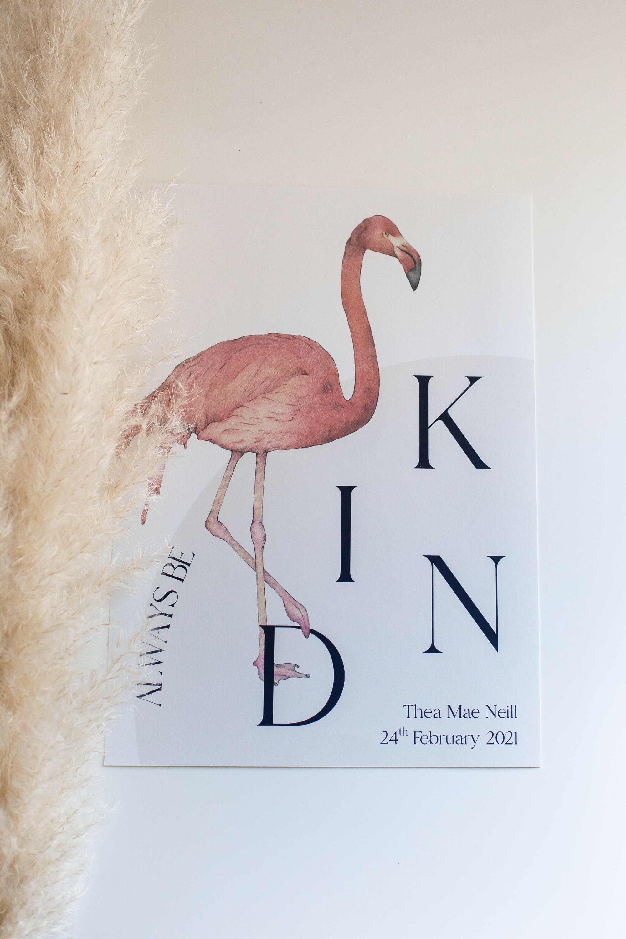 Always be kind caption personalised flamingo print Etsy