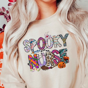 Spooky Nurse Sweatshirt, Halloween Nurse shirt,Halloween Nursing Shirt, Nurse Fall Shirt, Nurse Halloween, Nursing Tee, Halloween Shirt