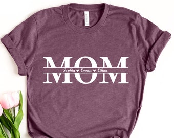 Mom Shirt With Kid's Name, Mothers Day Gift, Birthday Gift for Mom , MAMA Shirt , Personalized Mom Shirt , New Mom Shirt, Mother's Day Shirt