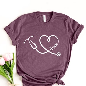 Custom Nurse Shirt, Personalized Stethoscope Shirt, Nurse Life, Certified Nursing Assistant, Registered Nurse, RN, Nurse Week Shirt, Nursing