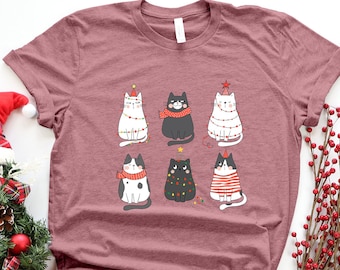 Meowy Christmas Shirt, Christmas Cat Shirt, Merry Christmas, Cat Lover Shirt, Christmas Gift, Christmas Gift For Cat Mom Gifts For Cat Lover