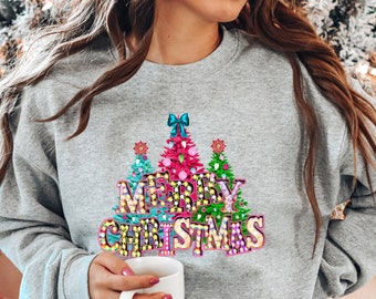 Merry Christmas Shirt, Cute Christmas Family Shirt, Women's Christmas tree Holiday Shirt, Santa Hat Christmas shirt, Santa Deer Shirt