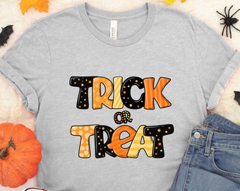 Trick or Treat, Trick or Treat Shirt, Funny Halloween T-Shirt, Toddler Halloween Shirt, Halloween Shirt Kids, Girls Halloween Shirt