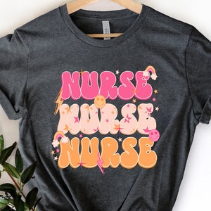 Watercolor Nurse Shirt, Retro Comfort Nurse Shirt, Gift For Nurse, Medical School Gift, Nurse Graduation Gift, Registered Nurse, Nurse Shirt