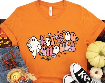 Let's Go Ghouls Halloween Shirt, Halloween Black Cat Pumpkin Spooky Season, Sanderson Sister Shirts, Funny Halloween Shirt