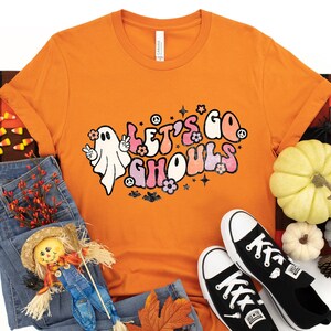 Let&#39;s Go Ghouls Halloween Shirt, Halloween Black Cat Pumpkin Spooky Season, Sanderson Sister Shirts, Funny Halloween Shirt