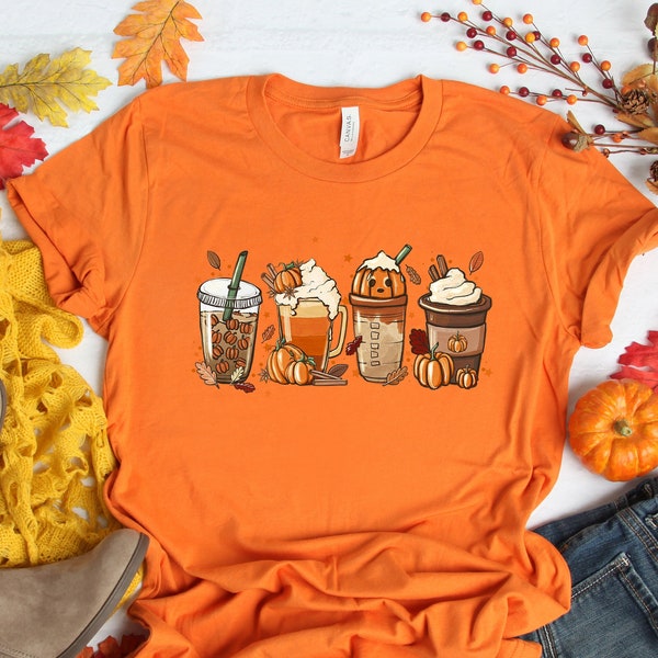Pumpkin Spice Latte Shirt, Tis' The Season Shirt,Fall Coffee Shirt, Hot Coffee Shirt, Coffee Lovers, Cute Fall Shirt, Pumpkin Latte Drinks