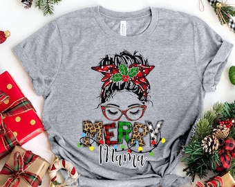 Merry Mama, Mama Claus Christmas Shirts, Christmas Mom Shirt, Christmas Shirt for Women Mama Claus Shirt,Christmas Gift for Mom,Claus Shirt