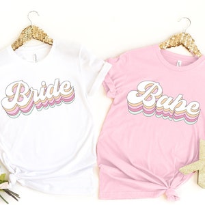 BRIDE Shirt, Babe Shirt, Bachelorette Party Shirts, Bride Shirt,Bridal Party Shirt,Bridal Proposal Shirt,Bride to be Shirt,Retro Bride Shirt