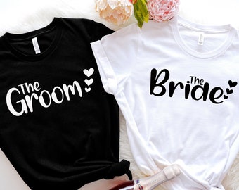 Bride And Groom Shirt, Honeymoon Shirt, Newlywed Shirt, Wedding Shirt, Wife And Hub Shirts, Mr and Mrs, Just Married Shirt, Couple Shirt