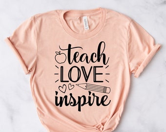 Teach Love Inspire Shirt, Elementary School Teacher Shirt, Preschool Teacher,  #SurvivedPandemicTeaching, Teacher Shirt,Global Pandemic