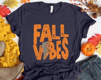 Fall Vibes Shirt, Fall Vibes Cheetah Shirt, Pumpkin Shirt, Happy Thanksgiving Shirt, Thanksgiving Shirt, Fall Shirt, Thanksgiving Gift