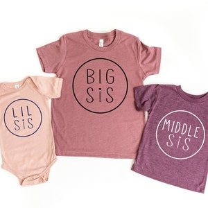 Big Sister shirt, Middle Sister shirt, Little Sister Shirt, Sister Shirts Pregnancy Announcement, Baby Announcement Shirt