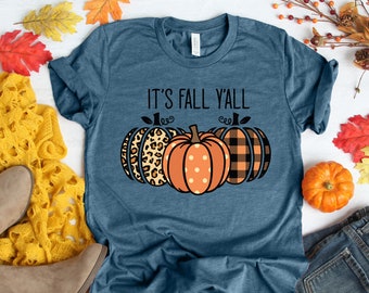It's Fall You All Shirt, Happy Fall Y'All, Thankful Grateful Blessed Shirt,Thanksgiving Shirt,Buffalo Plaid Thanksgiving Shirt,Thanksgiving