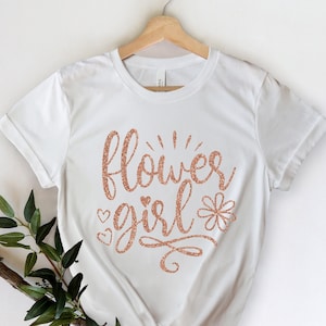 Flower Girl Shirt, Cute Flower Girl Idea, Wedding Shirt, Matching Bridesmaid Shirt, Custom Bridal Shirt, Flower Girl Wedding Party Shirt