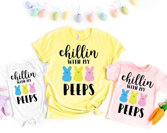 Chillin With My Peeps Easter Shirt, Hip Hop Happy Easter Shirt, Gnomes Easter Shirt, Bunny With Glasses Shirt, Kids Easter Shirt, Easter Day